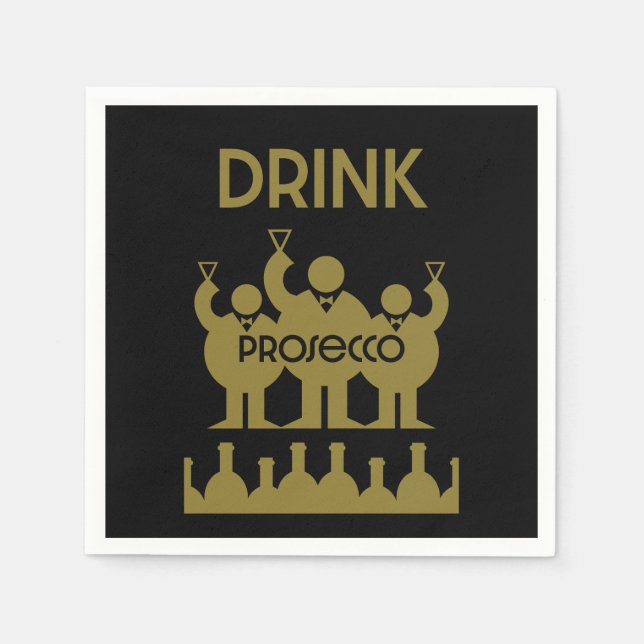 Prosecco Vin Drinkers Pappersservett (Framsidan)