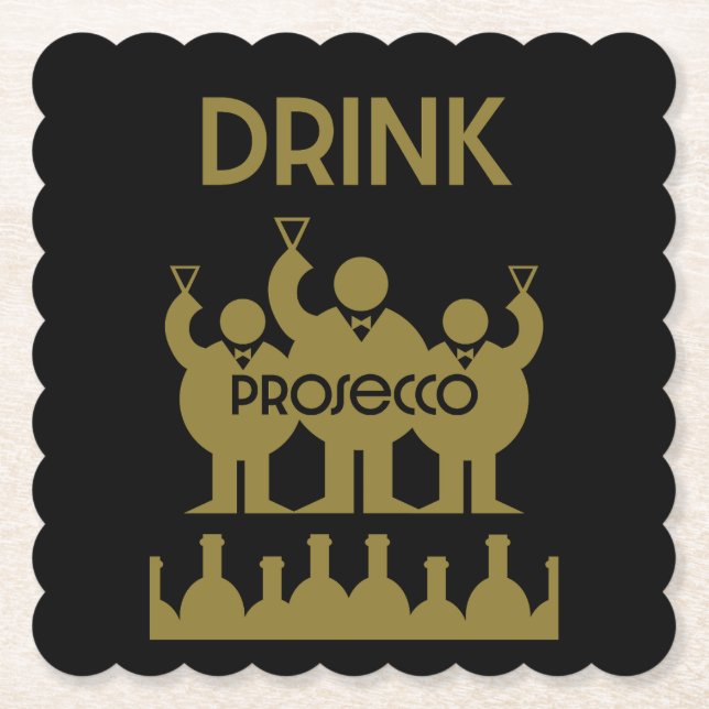Prosecco Vin Drinkers Underlägg Papper (Framsida)