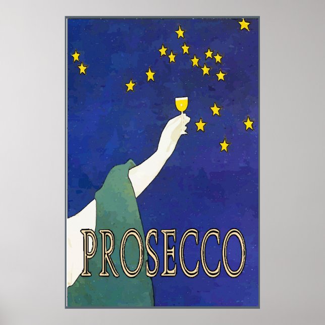Prosecco, Vin Glass Stars Poster (Framsidan)