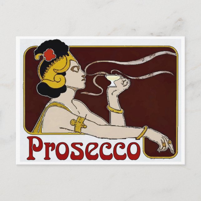 Prosecco, Woman Sipping Vykort (Framsida)