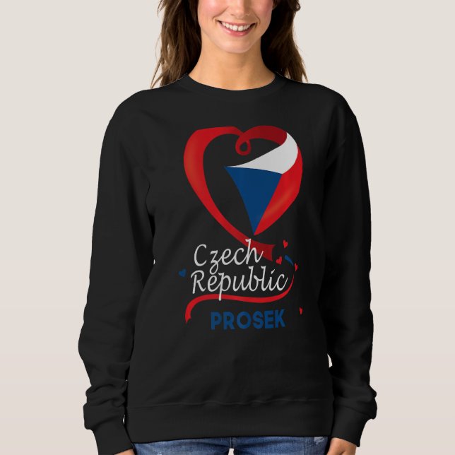 Prosek Czech Heart Flagga Lejon Jacka av Arm T Shirt (Framsida)