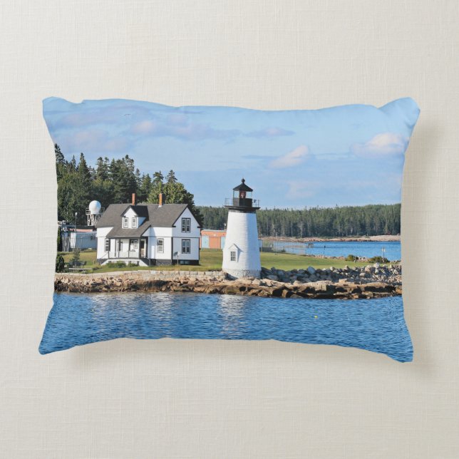 Prospect Harbour Lighthouse, Maine Postcard Prydnadskudde (Baksidan)