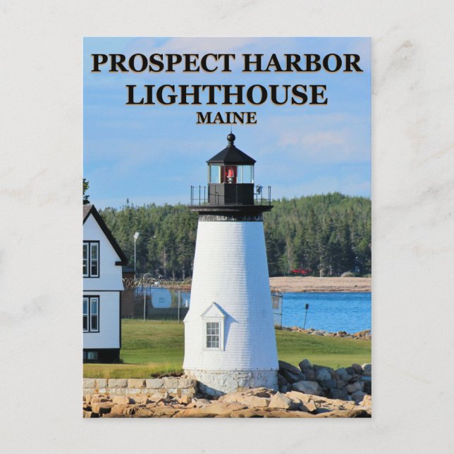 Prospect Harbour Lighthouse, Maine Postcard Vykort (Framsida)