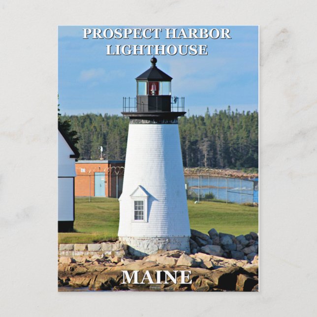 Prospect Harbour Lighthouse, Maine Postcard Vykort (Framsida)