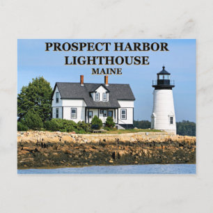 Prospect Harbour Lighthouse, Maine Postcard Vykort