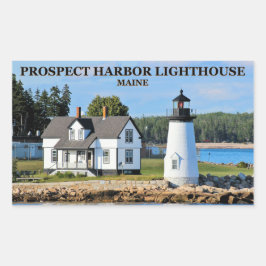 Prospect Harbour Lighthouse, Maine Rektangulärt Klistermärke