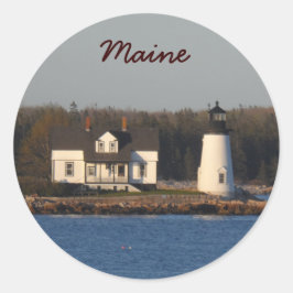 Prospect Harbour Lighthouse-Maine Runt Klistermärke