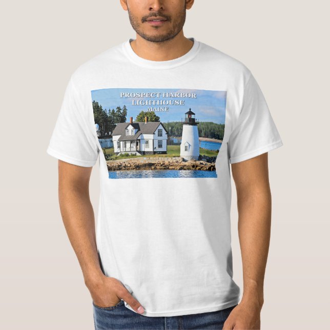 Prospect Harbour Lighthouse, Maine T-Shirt (Framsida)