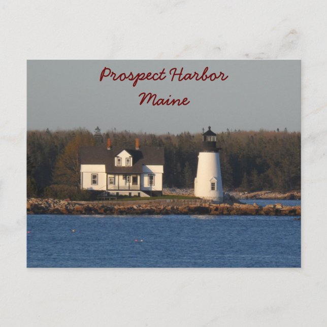 Prospect Harbour Lighthouse-Maine Vykort (Framsida)