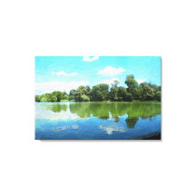 Prospect Park Sjö #2 Wrapped Canvas