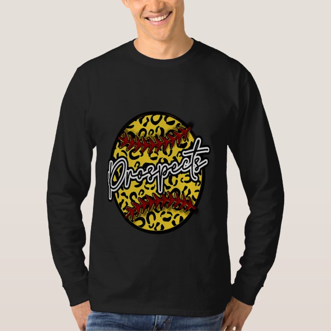 PROSPECTS Leopard Cheetah Softball Team Trendy Cut T Shirt (Framsida)