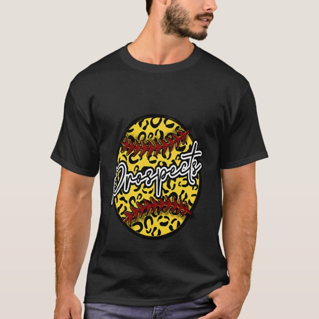 PROSPECTS Leopard Cheetah Softball Team Trendy Cut T Shirt (Framsida)