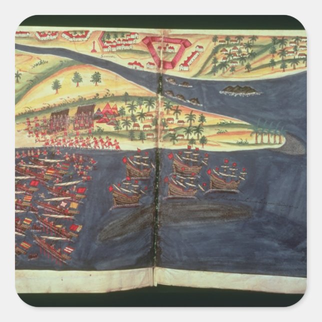 Prospektering karta i Surat Fyrkantigt Klistermärke (Framsida)