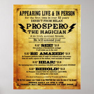Prospero! Magician Poster 16 x 20 tum