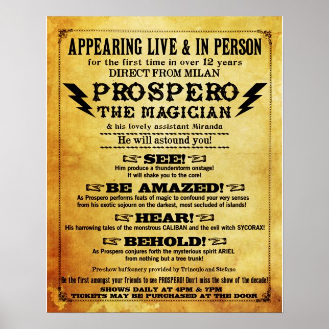 Prospero! Magician Poster 16 x 20 tum (Framsidan)