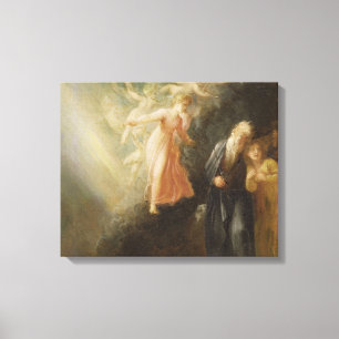 Prospero, Miranda och Ariel, från "stormen", c Canvastryck