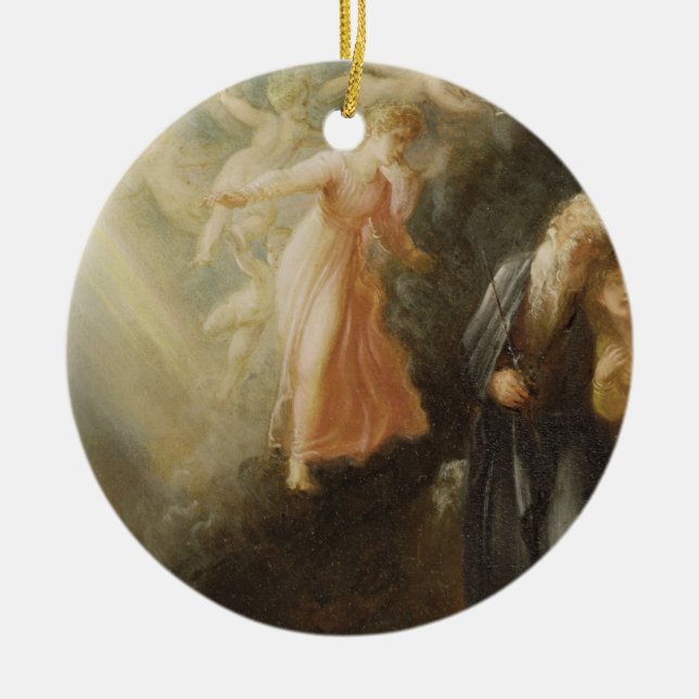 Prospero, Miranda och Ariel, från "stormen", c Julgransprydnad Keramik (Framsidan)