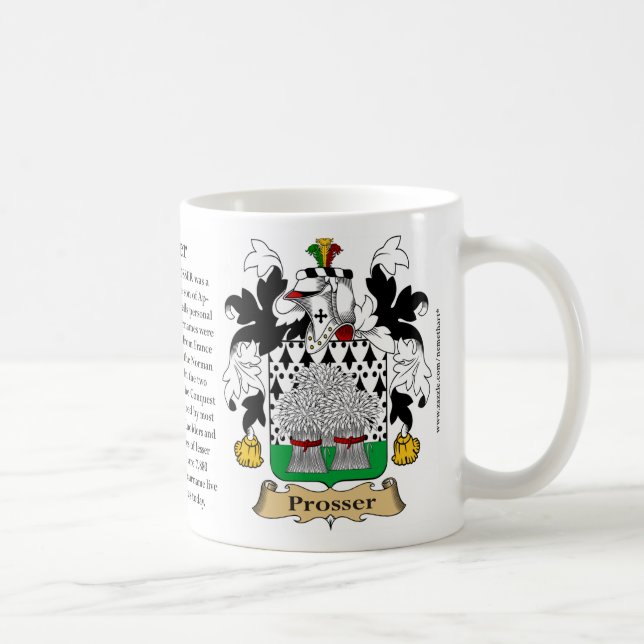 Prosser, ursprung, det menande och vapenskölden kaffemugg (Höger)