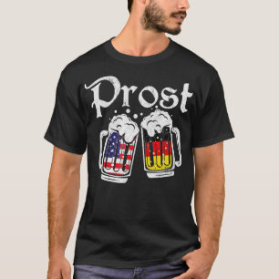 Prost Beer American German Flagga Funny Oktoberfes T Shirt