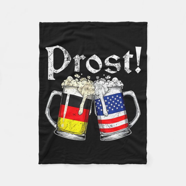 Prost Beer German American Flag Men Mug  Fleecefilt (Framsidan)