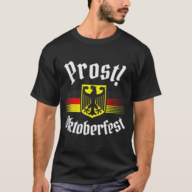 Prost Beer German American Flag Men Mug  T Shirt (Framsida)