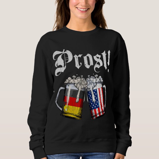 Prost Beer German American Flagga Manar Mu T Shirt (Framsida)