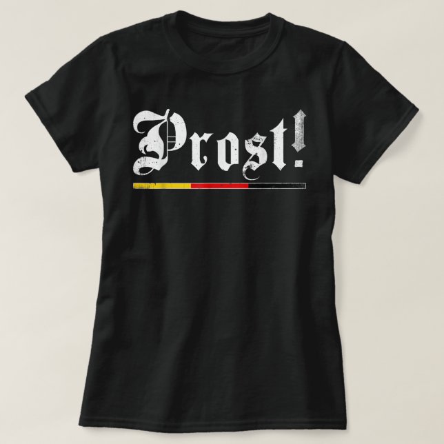 Prost Beer German American Flagga T Oktoberfest Ma Shirt (Design framsida)