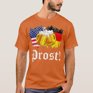 Prost Beer German American Flagga T Oktoberfest Ma Shirt