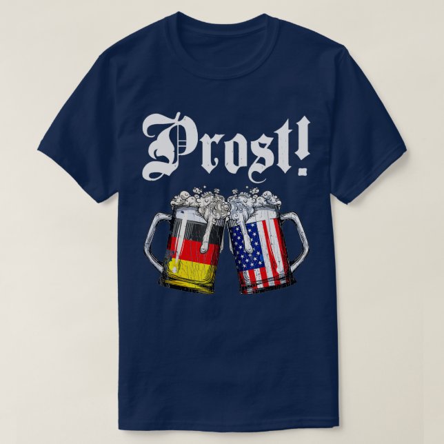 Prost Beer German American Flagga T Oktoberfest Ma T Shirt (Design framsida)