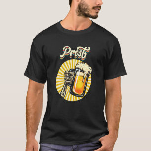 Prost Beer Mugg Skeleton Hand Oktoberfest German b T Shirt