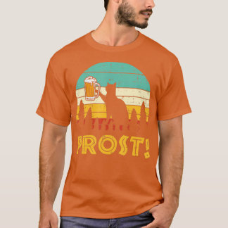 Prost Cat Silhouette Retro Bavarian Oktoberfest Me T Shirt