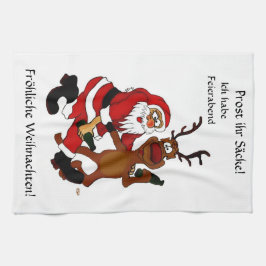 Prost det påsar - God jul! Tyska texter Kökshandduk