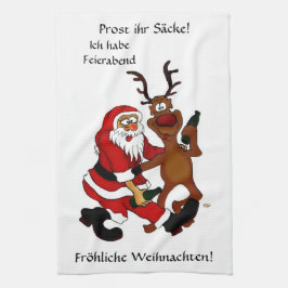 Prost det påsar - God jul! Tyska texter Kökshandduk