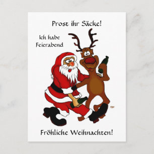 Prost det påsar - God jul! Tyska texter Vykort