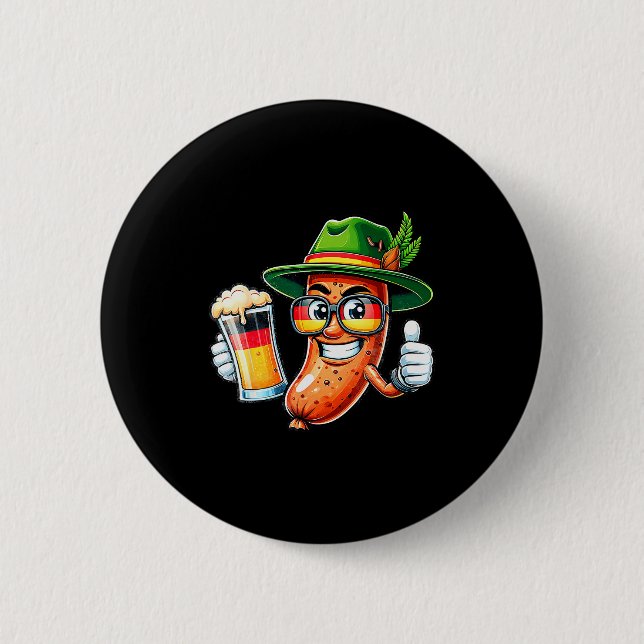 Prost Öl Tysk Amerikansk Flagga Män Mug  Knapp (Framsida)