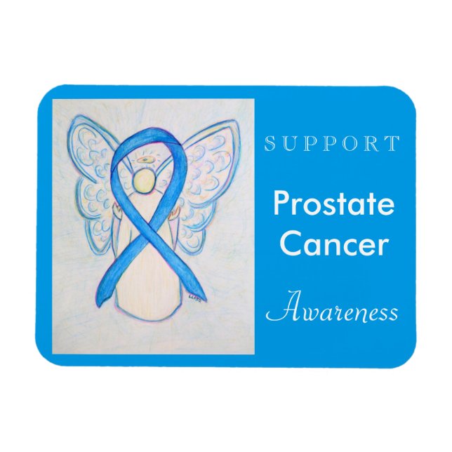 Prostate Cancer Awareness Angel Anpassningsbar Mag Magnet (Horisontell)