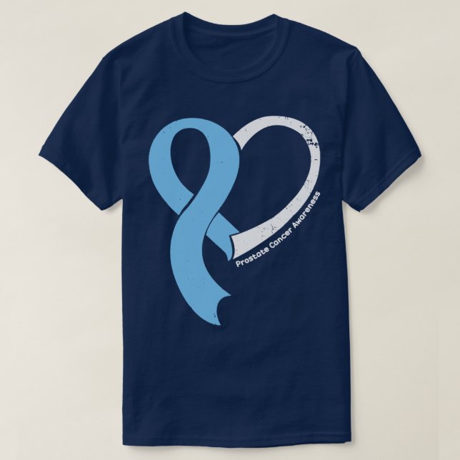 Prostate Cancer Awareness Hope Kärlek Heart Ribbon T Shirt (Design framsida)