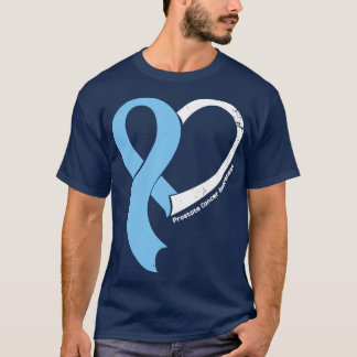 Prostate Cancer Awareness Hope Kärlek Heart Ribbon T Shirt