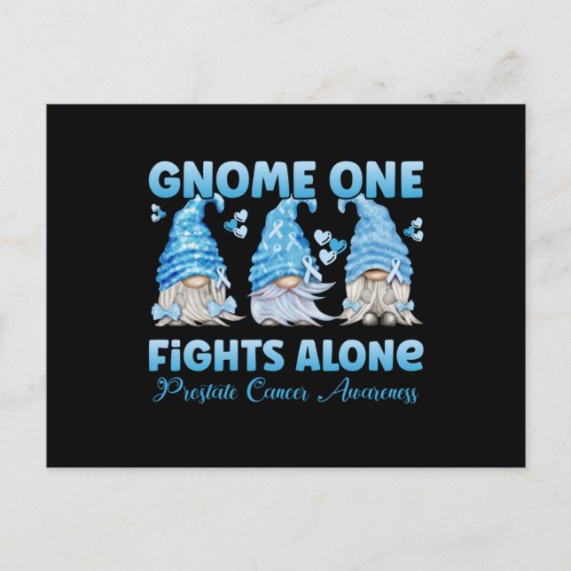 Prostate Cancer Awareness Light Blue Gnome Vykort (Framsida)
