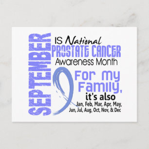 Prostate Cancer Awareness Månad för min familj Vykort