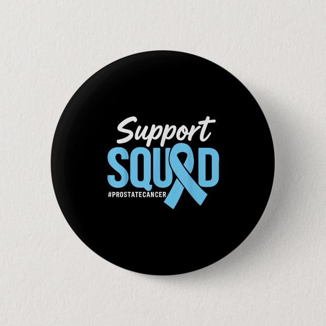 Prostate Cancer Awareness Support Squad Light Blue Knapp (Framsida)