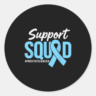 Prostate Cancer Awareness Support Squad Light Blue Runt Klistermärke
