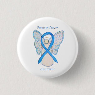 Prostate Cancer Blue Awareness Ribbon Angel Pin Knapp