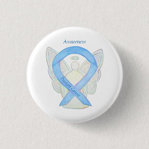 Prostate Cancer Blue Awareness Ribbon Angel Pin Knapp