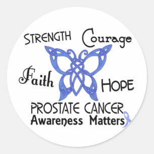 Prostate Cancer Celtic Butterfly 3 Runt Klistermärke