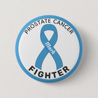 Prostate Cancer Fighter Ribbon White Button Knapp