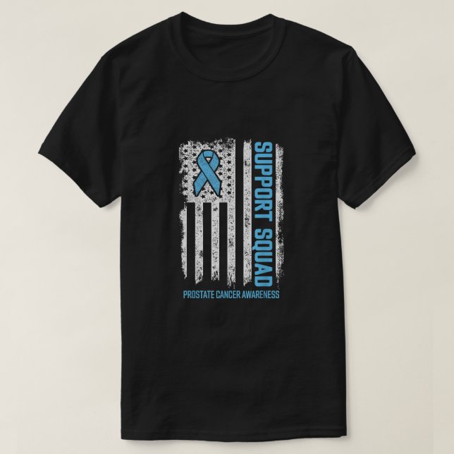 Prostate Cancer Flagga Support Squad Prostate Canc T Shirt (Design framsida)