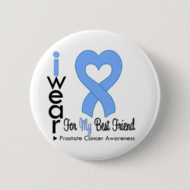 Prostate Cancer Heart Ribbon BEST FRIEND Knapp (Framsida)