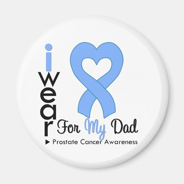 Prostate Cancer Heart Ribbon PAPPA Magnet (Framsidan)