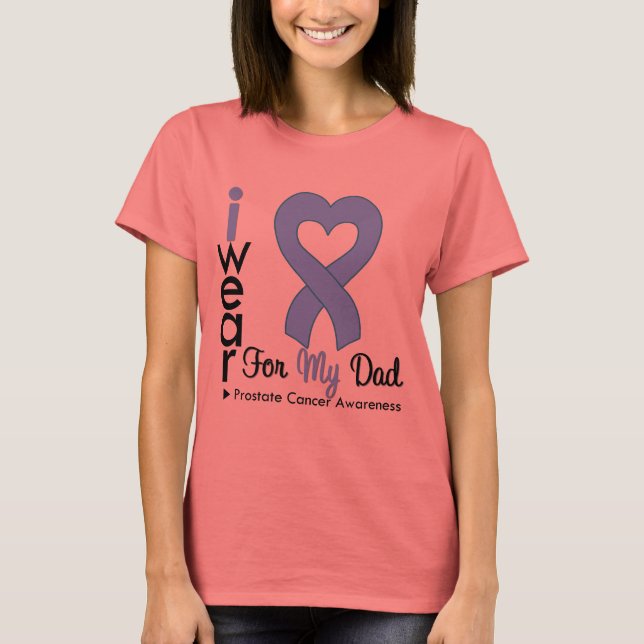 Prostate Cancer Heart Ribbon PAPPA T Shirt (Framsida)